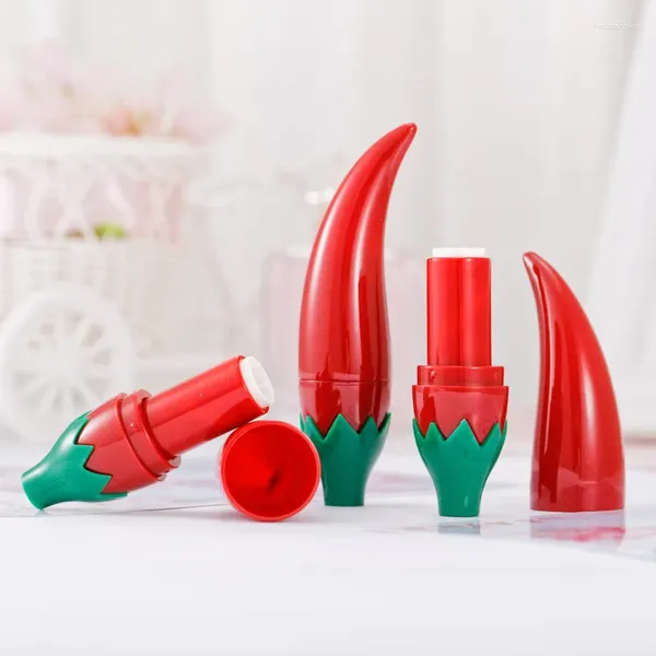 Depolama Şişeleri DIY boş kırmızı biber şekil ruj dudaksos tüp kasası dudak rouge paketi makyaj kapları aracı 20pcs/lot