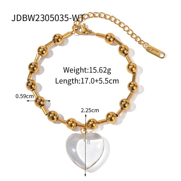 INS Fashion Popular Stainless Steel Glass Crystal Pendant for Women Plated with Gold Transparent Love Ball Necklace_voghion.com