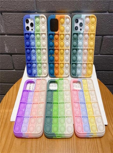 Case di telefoni arcobaleno agitanti Multicolore Decompression Silicone Case per iPhone 12 Pro Max Mini 11 XR XS X 8 7 Plus8479071
