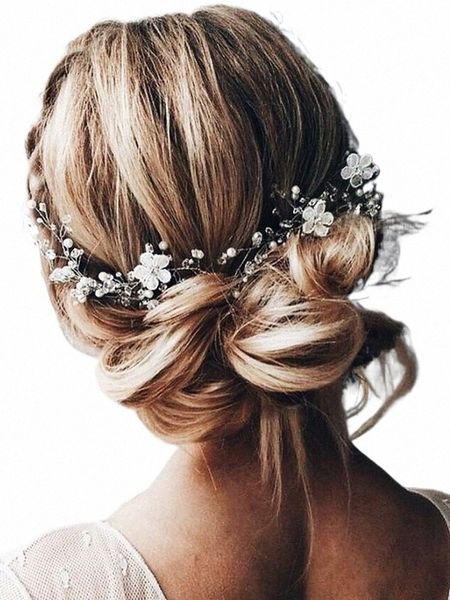 Sier Rose Gold Wedding Bandeira Crystal Rhineste fr headpieces Bride Headdr Bridal Hair Accorors Ornamentos V7fr#