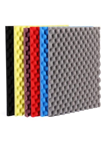 Adesivi a parete 5pc piastrelle di schiuma insonorificante ad alta densità cotone assorbimento del suono acustico KTV O Studio Room Casca di uova 30x30x2cm8916156