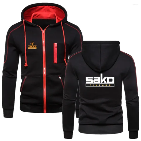 Con cappuccio maschile tikka di sako finlandia logo da armi da fuoco 2024 felpe a maniche lunghe con cappuccio multi-zip