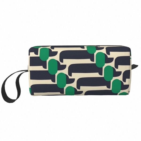 Bolsa de cães verdes impressos e impressos Mostro Patten Travel Bolsa de higiene pessoal Orla Kiely