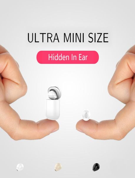 Fones de ouvido sqrmini x20 Ultra mini sem fio único fone de ouvido oculto pequeno bluetooth 3 horas de música reprodução de botão de botão Earbud com char4999033