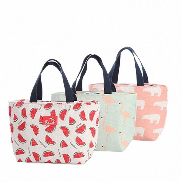 1 ПК Сумка для ланча для женщин смешное Carto Kids Bento Fresh Cooler Bags Flamingo Thermal Food Food Box Portable Picnic Travel O5L2#