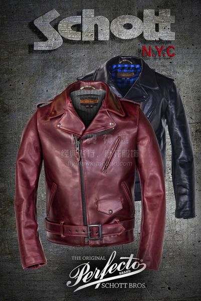 Herrenjacken Metall Black Wine Rot Schott Kuhlastwagen Lederjacke