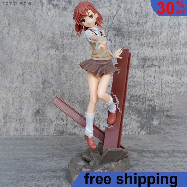 Toy de ação figuras um certo índice mágico Anime Figura Railgun Cannon Irmã Misaka Mikoto Ação de Ação de Artilha Figura Figura PVC Modelo Doll Toys Y240415