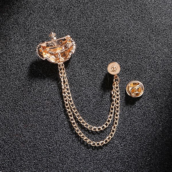 Pinos broches jóias unissex de moda para homens mulheres redonda de ouro borda grande grande pino lel pino de colarinho de colarinho