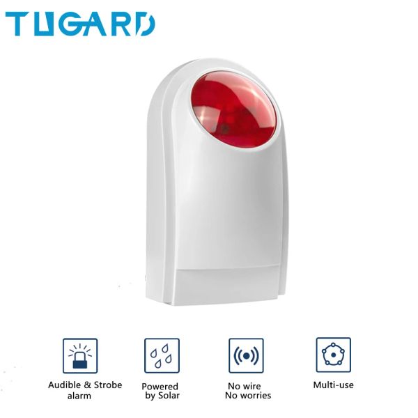 Sistema Tugard SN30 110dB Outdoor 433MHz Sensor de luz Sirene sem fio sem fio 433MHz para Sistema de Segurança de Alarmes de Ladrão de Ladrão em casa