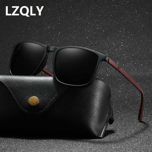 Óculos de sol Luxury Square Vintage Polarized Sunglasses para homens Mulheres viagens de moda Dirigindo óculos de sol anti-Glare Masculino TR90 Eyewear UV400 240416