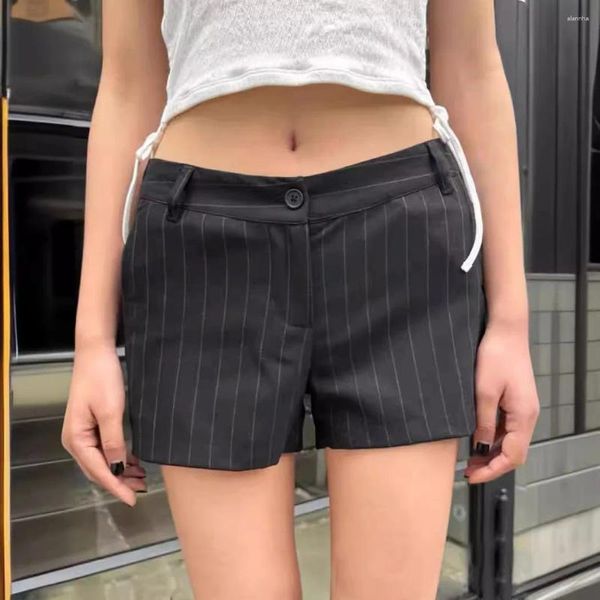 Frauenshorts 2024 Amerikaner Retro Schwarz gestreift