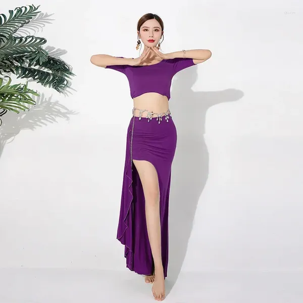 Bühnenbekleidung orientalische Tanzkostüm Bauch Übung Kleidung Zwei-teiliger Anzug Frauen Tanzkleid Damen Modal Basic Wearing