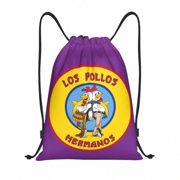 Breaking Bad Los Pollos Hermanos Kordeltrainer Rucksack Sports -Gymbag für Frauen Männer die Hühnchen -Brüder Shop Sackpack M8SA#