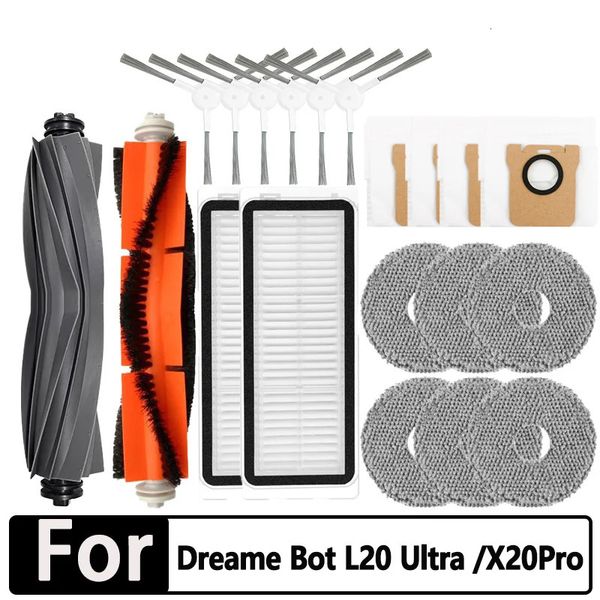 Dreame Bot L20 Ultra / x20 Pro Accessories Main Bidse Brush Filter Filter Mop Dust Bag Bag Robot Vacuum Cleaner За детали 240409