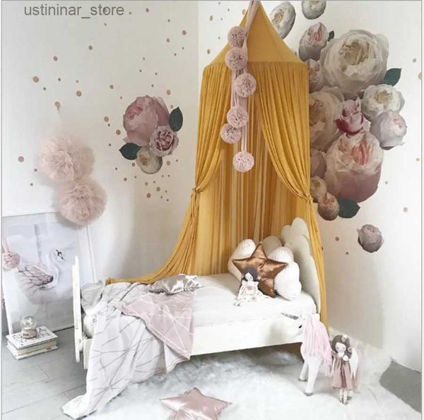 Babykrippen DHL 10pcs Baby Bett Vorhang Kinder Zimmer Kinderbett Netting Baby Bett Zelt Baumwolle Hung Dome Baby Moskiton Nettofotografie Requisiten L416