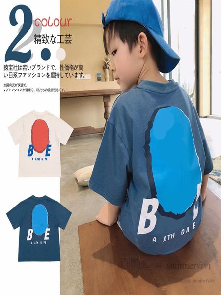 Летняя детская буква Tshirts Boys Patchwork Color Pranted Tees 2022 Fashion Kids Cotte Casual Tops Clothing Q52767625868