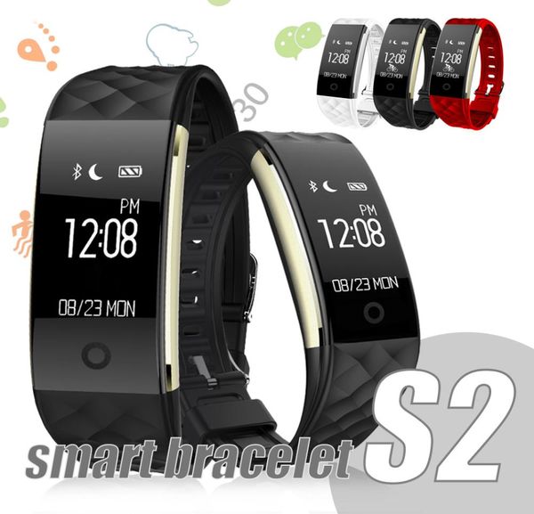 S2 Smart Bracelet Bluetooth Smartwatches Rastreador de fitness para iPhone Android Cellphone IP67 Freqüência cardíaca à prova d'água Monitor de aço STR8827341