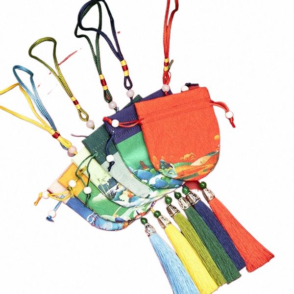 PRÁTICA MULTI MULTI COLOR TASSEL TASELSTRING FR Ploth feminino bolsa de jóias bolsa bolsa de armazenamento de estilo chinês SACHET vazio n3di#