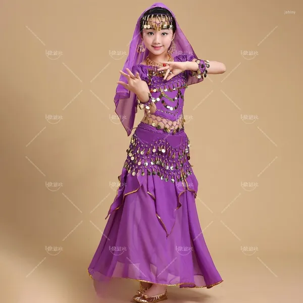 Abbigliamento da palcoscenico costumi di danza del ventre del palcoscenico set di ragazze di pancia orientale egiziani Bollywood bambini che ballano abbigliamento