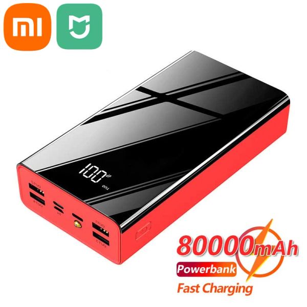 Produkte Xiaomi Mijia 80000MAH Power Bank mit Digitalanzeige LED LED LEGSLAGE POWER BANK externes Batterieladegerät Schnellladegerät