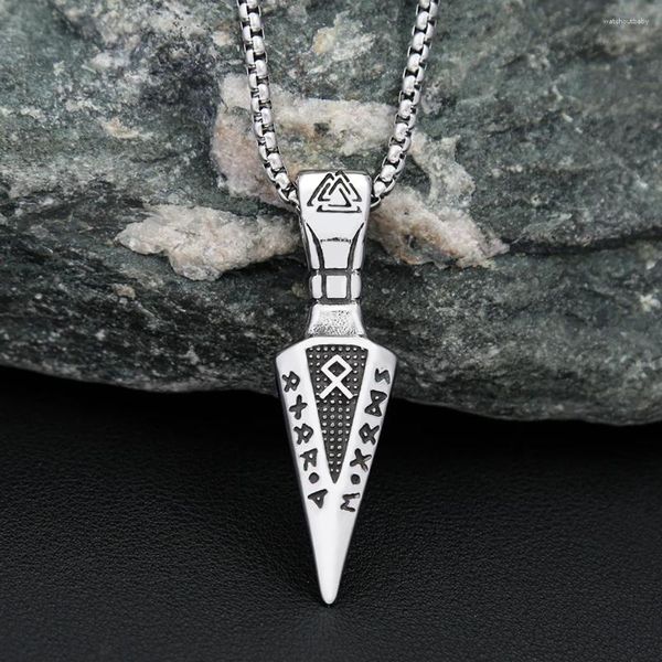 Colares pendentes seta nórdica viking para homens 316l aço inoxidável punk runas colar Charm AMULET JOENS GEESS