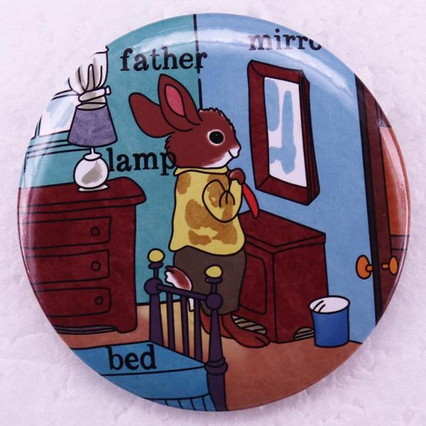 58mm de coelho cômico de coelho de infância Broche de filmes de anime fofos