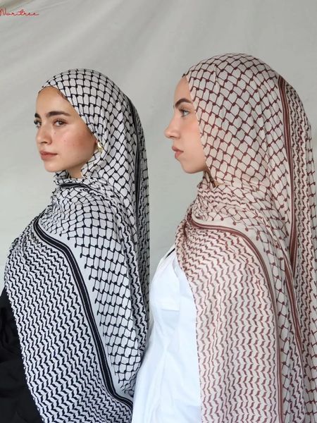 Eleganter muslimischer Chiffon Stoff Muslim Schal türkisch Dubai weiblich islamische Kopftuch WY1993 Dropship 240402