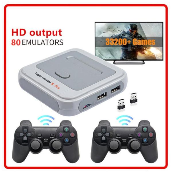 Super Console X Pro Host nostálgico HD 4K HDTV Output 64G128G Mini Console Portable Arcade Kids Retro Game Emulator Consoles Can S9177686