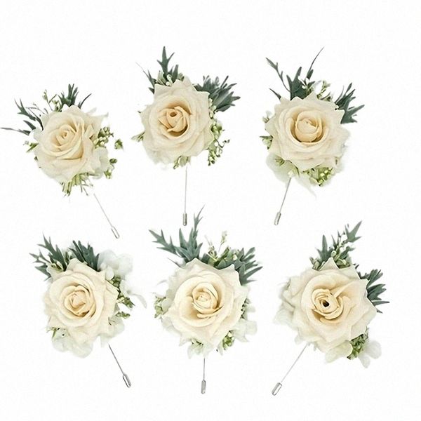 Corsage e boutniere de casamento de rosa definido, dama de honra, homem, noivo, accecoriesprom terno decoratis champanhe x6zk#