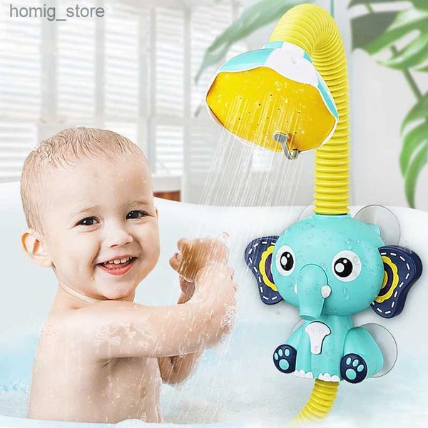 Sand Play Water Fun divertente bagno giocattoli per bambini Game per acqua Elefante Modella rubinetto Doccia elettrica Spray Acqua Spray Toy Toys per bambini Gift per bambini Y240416