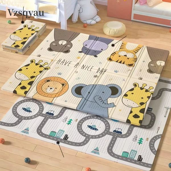 Cartoon Baby Mat Childrens Floor Xpe Dicke Kinder kriechen krabbelfaltes Fitnesszimmer Teppich Home Wohnzimmer Geschmacklos Teppich Babymat 240411