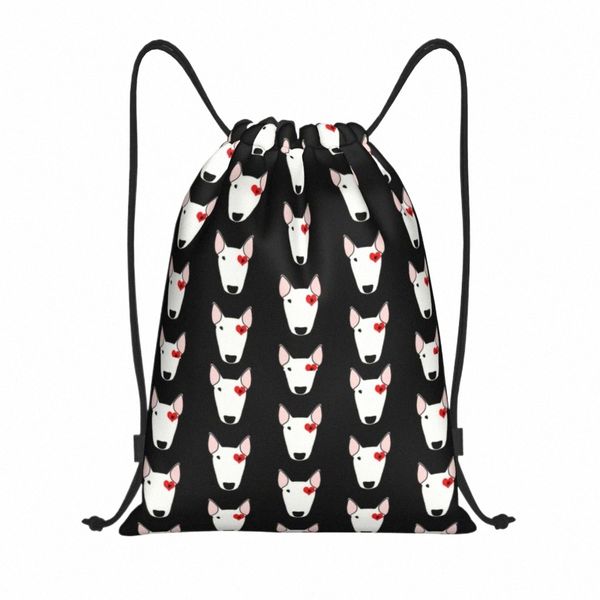 Valentine Bully Dog Draw String Rucksack Frauen Männer Fitnessstudio Sport Sackpack falten Bullen Terrier Welpen Shop -Tasche Sack H3ew#