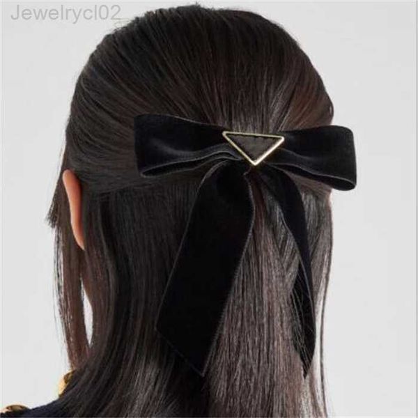 Fashion Bow Barrettes Designer feminino garotas de veludo de veludo