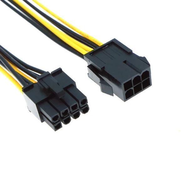 2024 20 см. PCIE 6PIN до 8PIN ADAPTER, 6-контактный до 8-контактный женский конвертер для PCI Expres