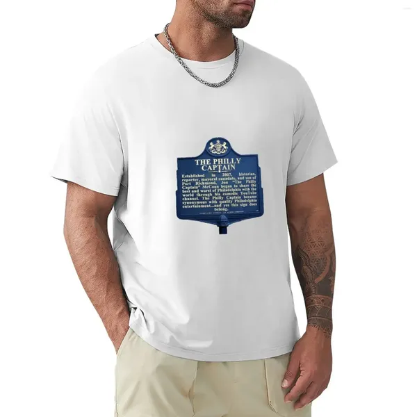 Polos masculinos O Philly Capitão Marcador Histórico T-shirt Roupas de verão Costumes estéticos desenham suas próprias camisetas ajustadas para homens