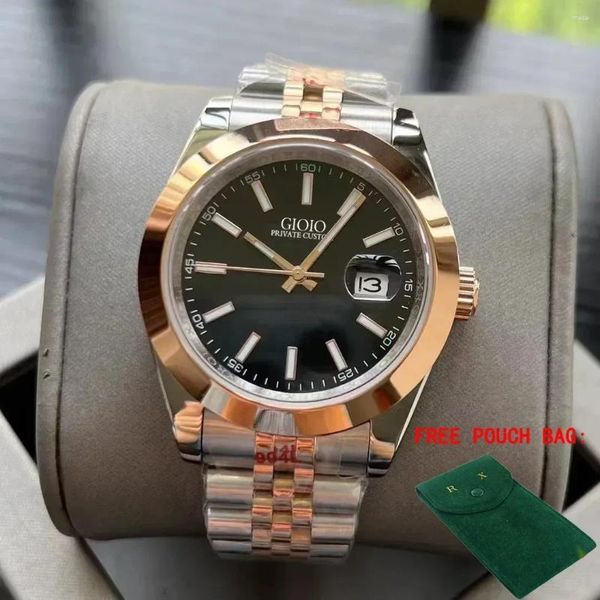 Relógios de pulso luxuoso homem feminino relógio mecânico automático calendário de aço inoxidável ouro rosa preto white watchwatch 36mm 41mm