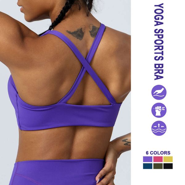 V Allinea Lu Supporto leggero reggiseno sportivo con atto di yoga con atto di yoga con canottiere da allenamento per palestra rimovibile.