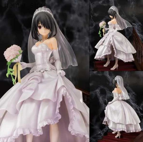 Figuras de brinquedo de ação 23cm 1/6 de vestido de noiva de boneca Tokisaki kurumi Data Uma figura de ação ao vivo Modelo colecionável brinquedo PVC Anime Figurine Figurais Y240415