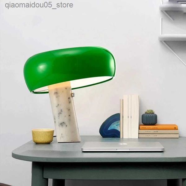 Lampade sfumature in marmo lampada da tavolo da funghi per bambini apprendimento a led luce notturna casa nera comodino decorazione del soggiorno libro lettura gloss q240416