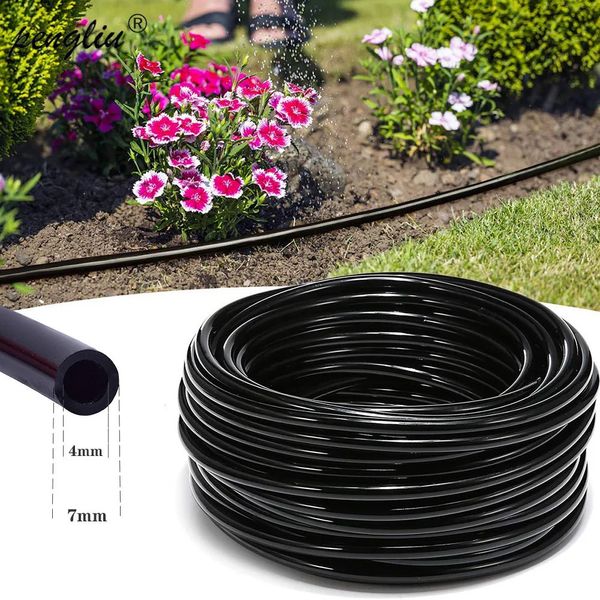 Mangueira de 4/7mm PVC PVC Tubos de irrigação de tubo de água de água Sistemas de irrigação de mangueira de gotejamento de água Sistemas de rega para estufas rega 240410