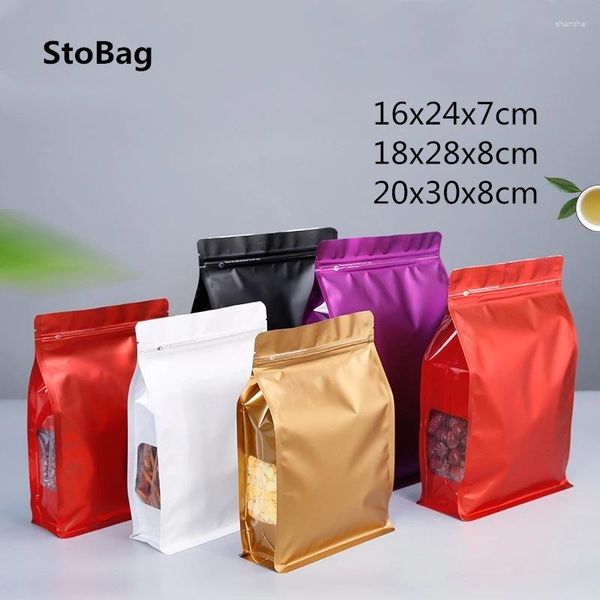 Sacos de armazenamento stobag 50pcs colorir alimentos plásticos tea de chá vermelho embalagens de embalagens de casamentos