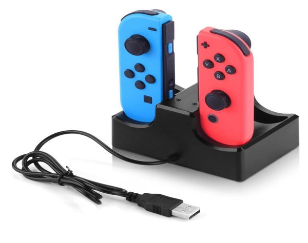 4 in 1 Cradla del caricatore LED della stazione dock di ricarica per Nintendo Switch 4 Controller Joycon Nintend Switch NS Stand di ricarica 1PCSLO2547098