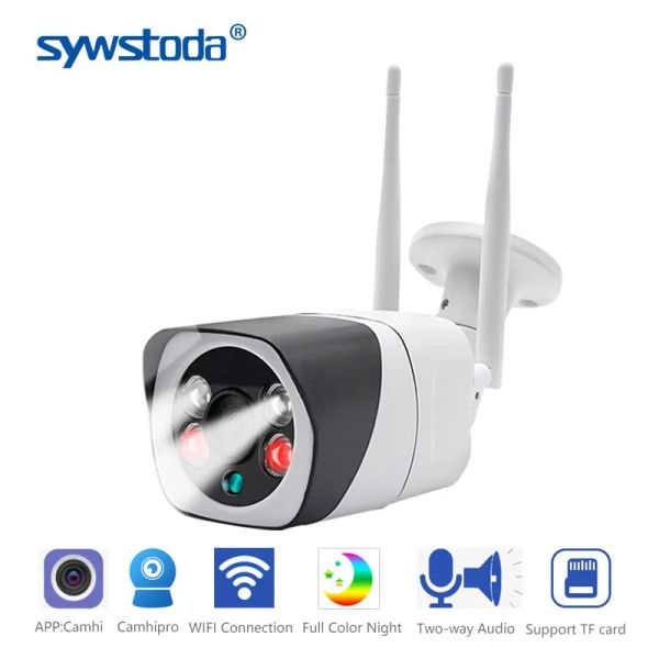 System Outdoor -Überwachungskamera WiFi IP -Kamera Wireless Überwachungskameras zwei Wege Audio Smart Motion Detection IR Nachtsicht Camhi