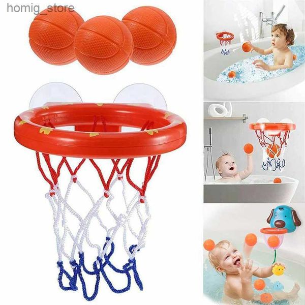 Baby Bath Toy Criança Toys de água de menino Bathtub Bathtub Basketball Hoop com 3 Balls Kids ao ar livre jogo de baleia fofa y240504