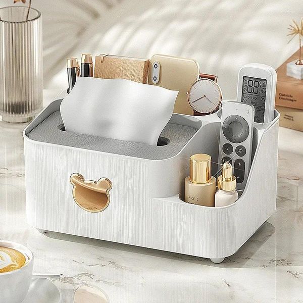 Aufbewahrungsboxen Desktop Tissue Box Bear Desk Organizer Fernbedienung Brille Bleistifthalter Serviettenbehälter Papierhandtuch