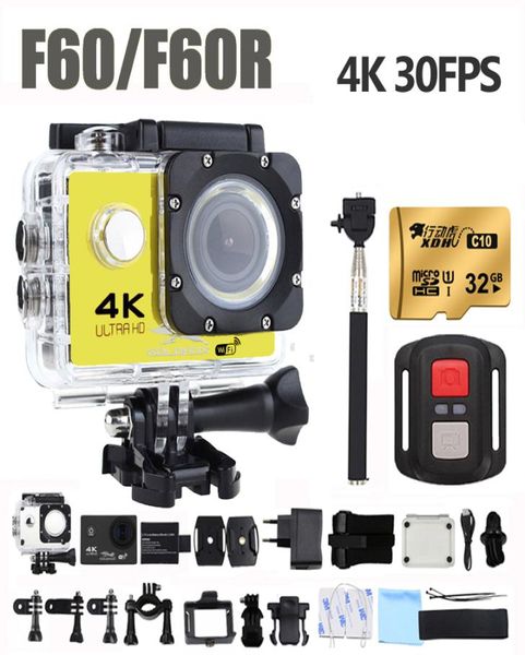 F60F60R Action Camera Ultra HD 4K30FPS 16MP 170D шириной Angel Sport DV Go Waterpronation Pro Extreme Sports Video Bike Helme Camera8823587