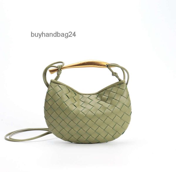 Venetas 2024 Sardinenbeutel Leder Bottgas Sardinen Taschen Tasche Frauen Totes Handtaschen Mini Woven Mode Kuhlattenhandtasche Metallic Top Griff eine Schulter