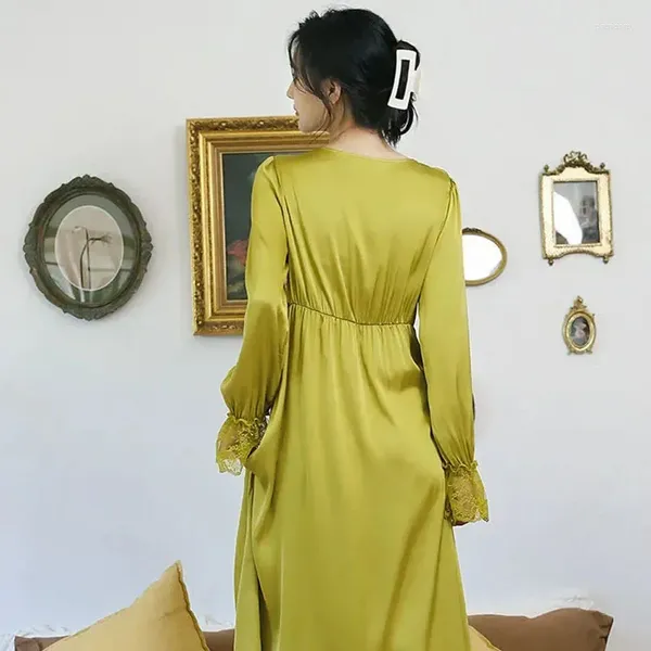 Women's Sleep abbigliamento 37010-2 nightdress primavera e autunno sexy pigiami cavi a un servizio di casa di fascia alta maniche lunghe