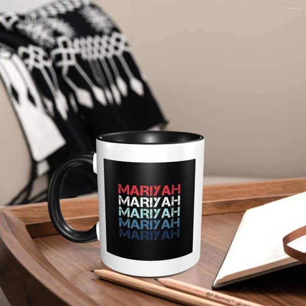 Nome das canecas Mariyah - bebida de café retro vintage para restaurantes Cerâmica ecológica personalizada