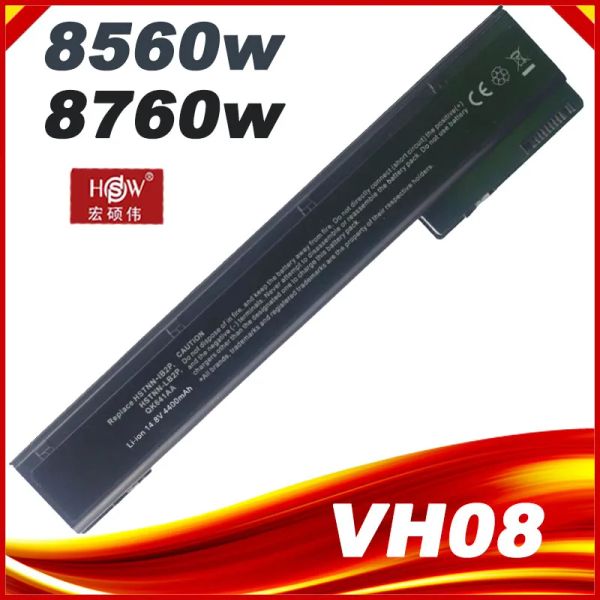 Baterias 14,8V 5200mAh 8 células Bateria de laptop para HP Elitebook 8560W 8570W 8760W 8770W HSTNNLB2P QK641AA VH08 VH08XL QK641AA